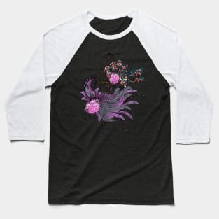 Wonderful elegant peacock with flowers Baseball T-Shirt